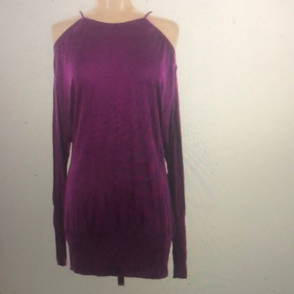 ❤️Free People Purple Cold Shoulder Long Sleeve Top